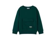 NAME IT KIDS sweater NKMNINNE met backprint donkergroen Backprint - 13...