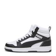 Puma Rebound v6 Mid V6 Mid sneakers wit/zwart Jongens/Meisjes Imitatie...