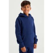 WE Fashion Blue Ridge hoodie donkerblauw Sweater Effen - 146/152