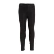 anytime legging zwart/zilver Meisjes Katoen Effen - 98/104