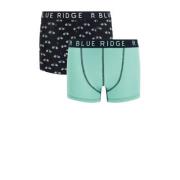 WE Fashion Blue Ridge boxershort - set van 2 zwart/groen Blauw Jongens...