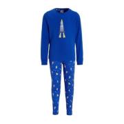 NOUS Kids pyjama Moonwalker kobaltblauw/geel Jongens/Meisjes Katoen Ro...