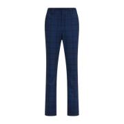 WE Fashion geruite slim fit broek donkerblauw Jongens Polyester Ruit -...