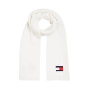 Tommy Hilfiger gebreide sjaal met vlaglogo wit Jongens/Meisjes Acryl L...