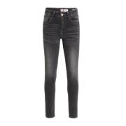 Vingino straight fit jeans Celly washed black Zwart Meisjes Katoen Eff...