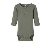 NAME IT BABY romper NBMKAB mosgroen Jongens Katoen Ronde hals Effen - ...