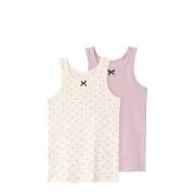 NAME IT MINI hemd NMFTANK TOP - set van 2 beige/lila Meisjes Stretchka...