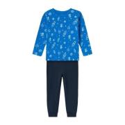 NAME IT MINI pyjama NMMNIGHTSET donkerblauw/blauw Jongens Stretchkatoe...