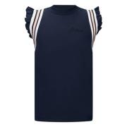 Retour Jeans T-shirt Valence donkerblauw/wit Meisjes Polyester Ronde h...