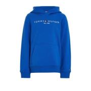 Tommy Hilfiger hoodie met tekst felblauw Sweater Tekst - 128