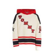 Tommy Hilfiger hoodie met logo rood/ecru/zwart Sweater Jongens Stretch...