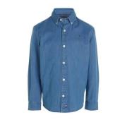 Tommy Hilfiger overhemd CHAMBRAY denimblauw Jongens Katoen Klassieke k...