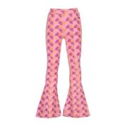 Raizzed flared broek Rae met all over print roze/paars/oranje Meisjes ...