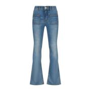 Vingino flared jeans blue vintage Blauw Meisjes Katoen Effen - 140