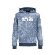 WE Fashion tie-dye hoodie blauw-wit Sweater Tie-dye - 110/116