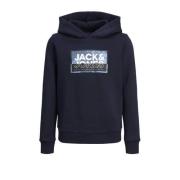 JACK & JONES JUNIOR hoodie JCOLOGAN met logo donkerblauw Sweater Logo ...