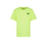 Raizzed T-shirt Hogan met backprint neon geel Jongens Katoen Ronde hal...
