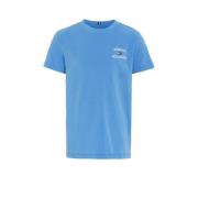 Tommy Hilfiger T-shirt blauw Jongens Katoen Ronde hals Effen - 152