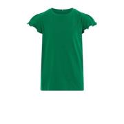 Tommy Hilfiger T-shirt groen Meisjes Katoen Ronde hals Effen - 140