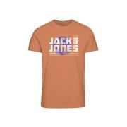 JACK & JONES JUNIOR T-shirt JCOPHOTO met logo oranje Jongens Katoen Ro...