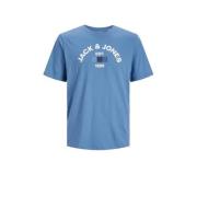 JACK & JONES JUNIOR T-shirt JACTHEO met logo hemelsblauw Jongens Katoe...