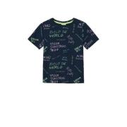 s.Oliver T-shirt met all over print donkerblauw Jongens Polyester Rond...