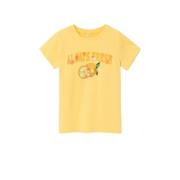 NAME IT KIDS T-shirt NKFDATRUNTE met printopdruk geel Meisjes Katoen R...