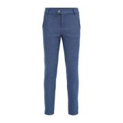 WE Fashion gemêleerde slim fit broek blauw Jongens Polyester Melée - 1...