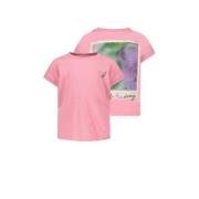 The New Chapter T-shirt Nikky met backprint roze Meisjes Katoen Ronde ...