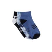 WE Fashion sokken - set van 3 donkerblauw/middenbauw Jongens Katoen Me...