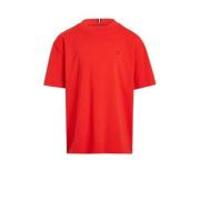Tommy Hilfiger T-shirt rood Jongens Katoen Ronde hals Effen - 152