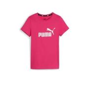 Puma T-shirt fuchsia Roze Meisjes Katoen Ronde hals Logo - 128