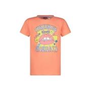 Vingino T-shirt met printopdruk oranje Meisjes Katoen Ronde hals Print...