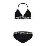 SuperRebel triangel bikini Isla zwart Meisjes Polyester Effen - 140