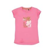 Quapi T-shirt BIBIAN met printopdruk roze Meisjes Katoen Ronde hals Pr...