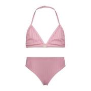Vingino triangel bikini Zolima met ribstructuur roze Meisjes Polyester...