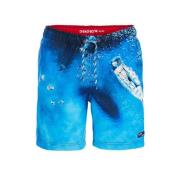 WE Fashion zwemshort blauw Jongens Gerecycled polyester All over print...