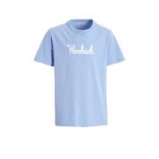 Woolrich T-shirt met tekst lichtblauw Jongens Katoen Ronde hals Tekst ...