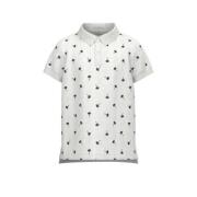 NAME IT KIDS polo NKMVOLO met all over print wit/blauw Jongens Stretch...