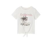 NAME IT KIDS T-shirt NKFZAKNOT met printopdruk offwhite Wit Meisjes Ka...