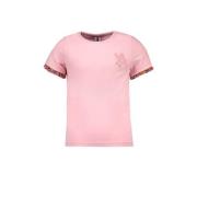 B.Nosy T-shirt met contrastbies zachtroze/oranje Meisjes Katoen Ronde ...