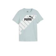 Puma T-shirt Power Graphic lichtblauw Jongens/Meisjes Katoen Ronde hal...