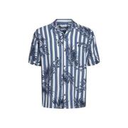 JACK & JONES JUNIOR overhemd JJJEFF RESORT met all over print blauw/wi...