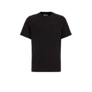 WE Fashion T-shirt zwart Jongens Biologisch katoen Ronde hals Effen - ...