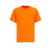 WE Fashion T-shirt oranje Jongens Katoen Ronde hals Effen - 92