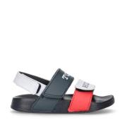 Tommy Hilfiger sandalen blauw/wit/rood Jongens Imitatieleer Logo - 24