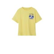 NAME IT KIDS T-shirt NKMVAGNO met printopdruk geel Jongens Katoen Rond...