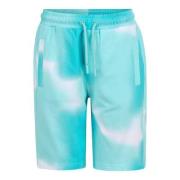 Shoeby tie-dye sweatshort turquoise/wit Korte broek Blauw Jongens Kato...