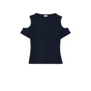 s.Oliver T-shirt donkerblauw Meisjes Stretchkatoen Ronde hals Effen - ...