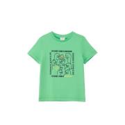 s.Oliver T-shirt met printopdruk groen Jongens Katoen Ronde hals Print...